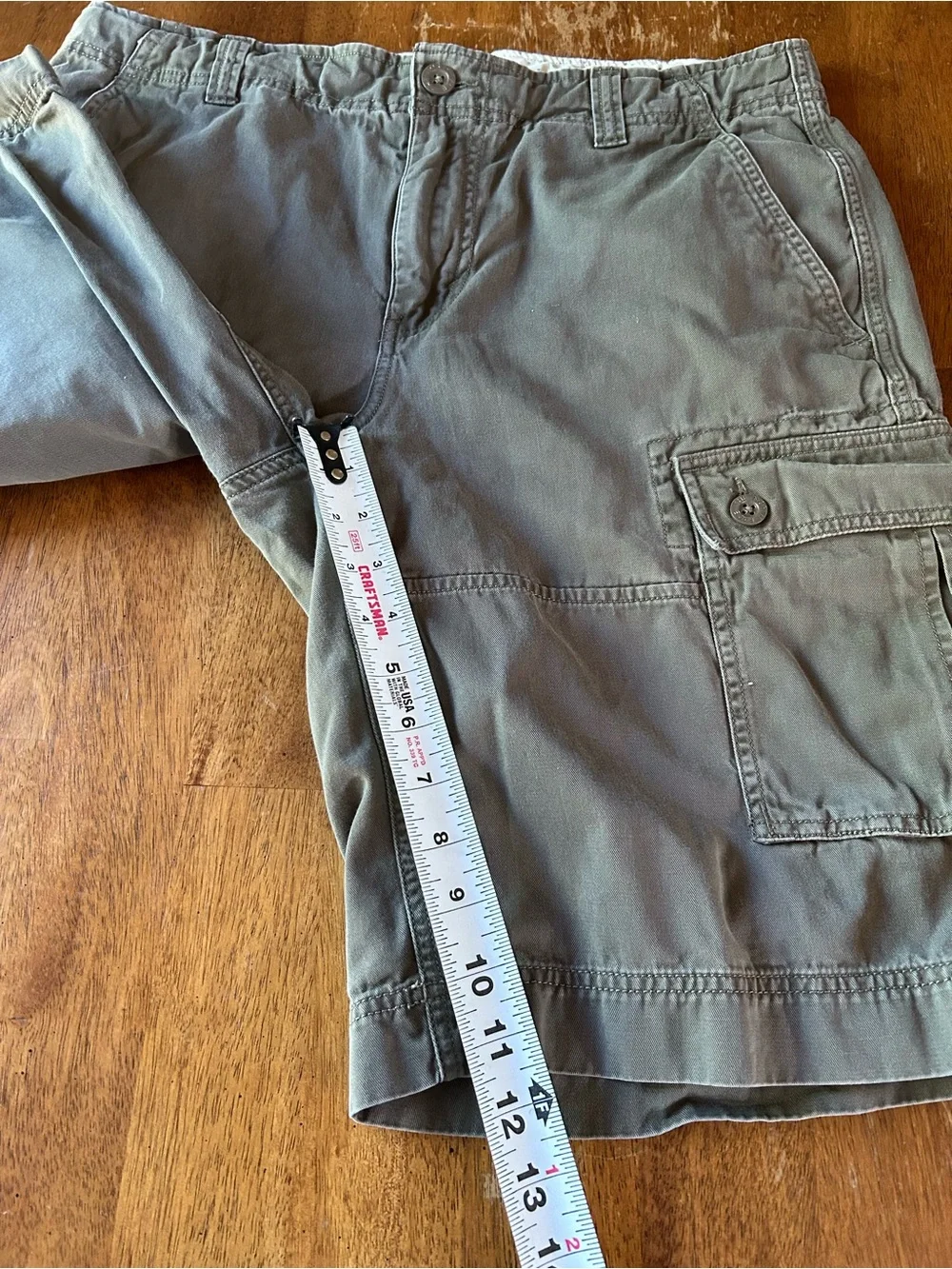 The North Face Cargo Shorts Mens 34x11 Green Cotton Outdoors Hiking Camp Utility